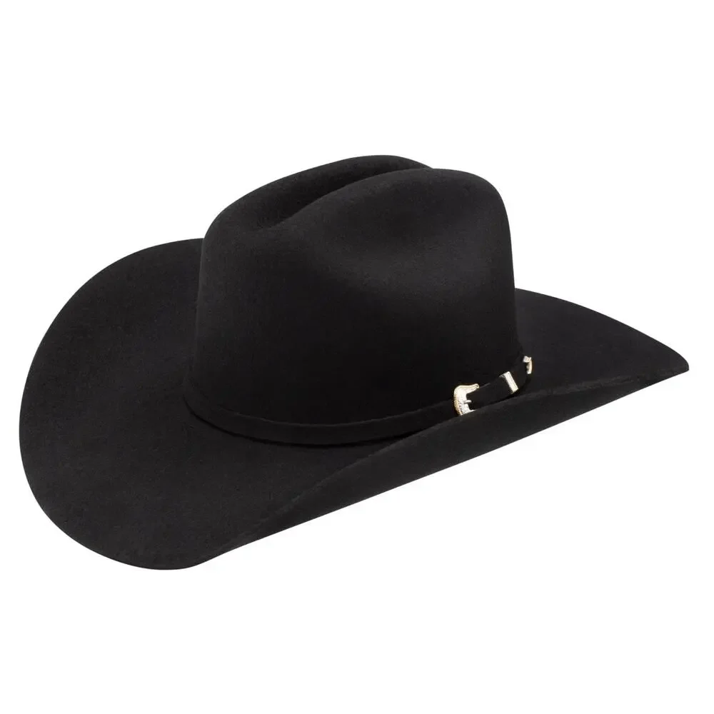 Stetson Stallion 3X Oak Ridge Wool Cowboy Hat Black Size 7 1/2 Western Used